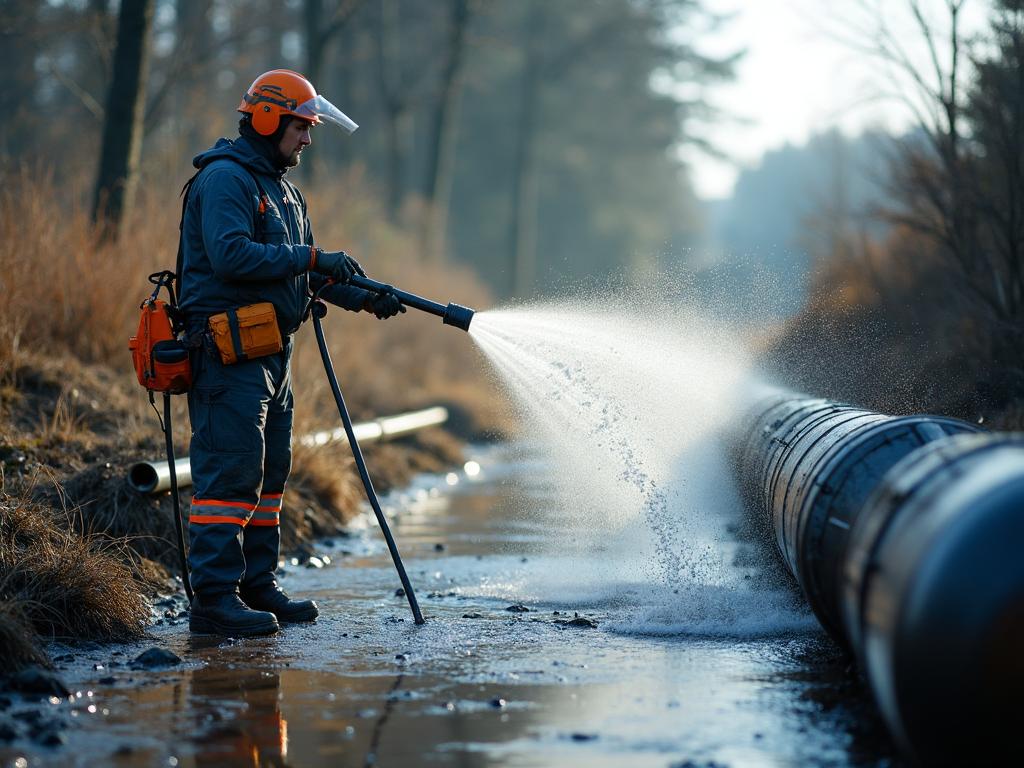 Nettoyage haute pression de canalisations obstruées